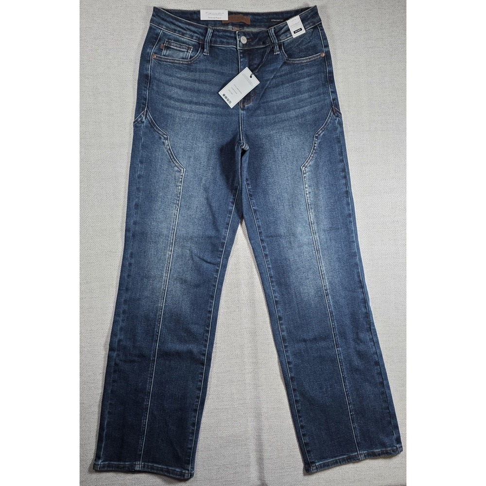 NWT Judy Blue Mid Rise Straight Fit Jeans Dark Wash - Size 9/29 - JB881039-DK